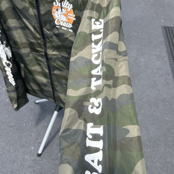 Salty Crew Windbreaker Jacket Hoodie Men XL Camouflage Storm-Ready-Fishing Gear - Picture 10 of 12